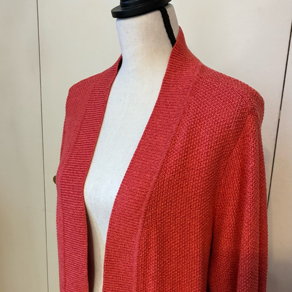 Appleseed's Vibrant Rusty Red Long Cardigan Sweater - Picture 7 of 8